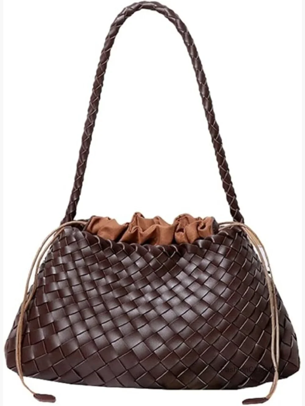 Woven Hobo Bag Suede Faux Leather Tote Shoulder Purse Trendy Vintage Clutch